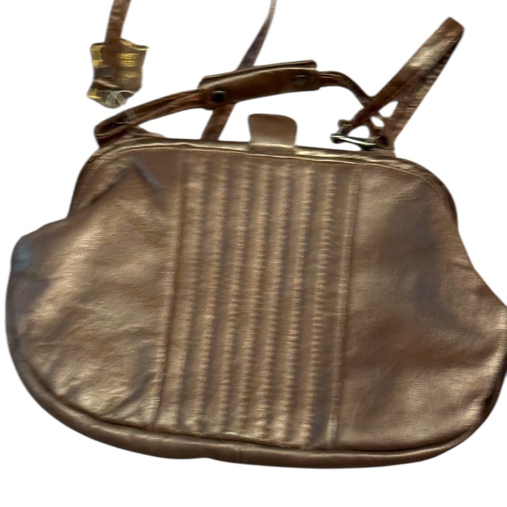 Vintage 1970s Brown Leather fancy shoulder bag - Picture 7 of 8